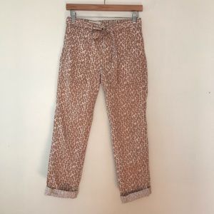 ANTHROPOLOGIE THE WANDERER | CROPPED PANTS SIZE 25 ANIMAL PRINT
